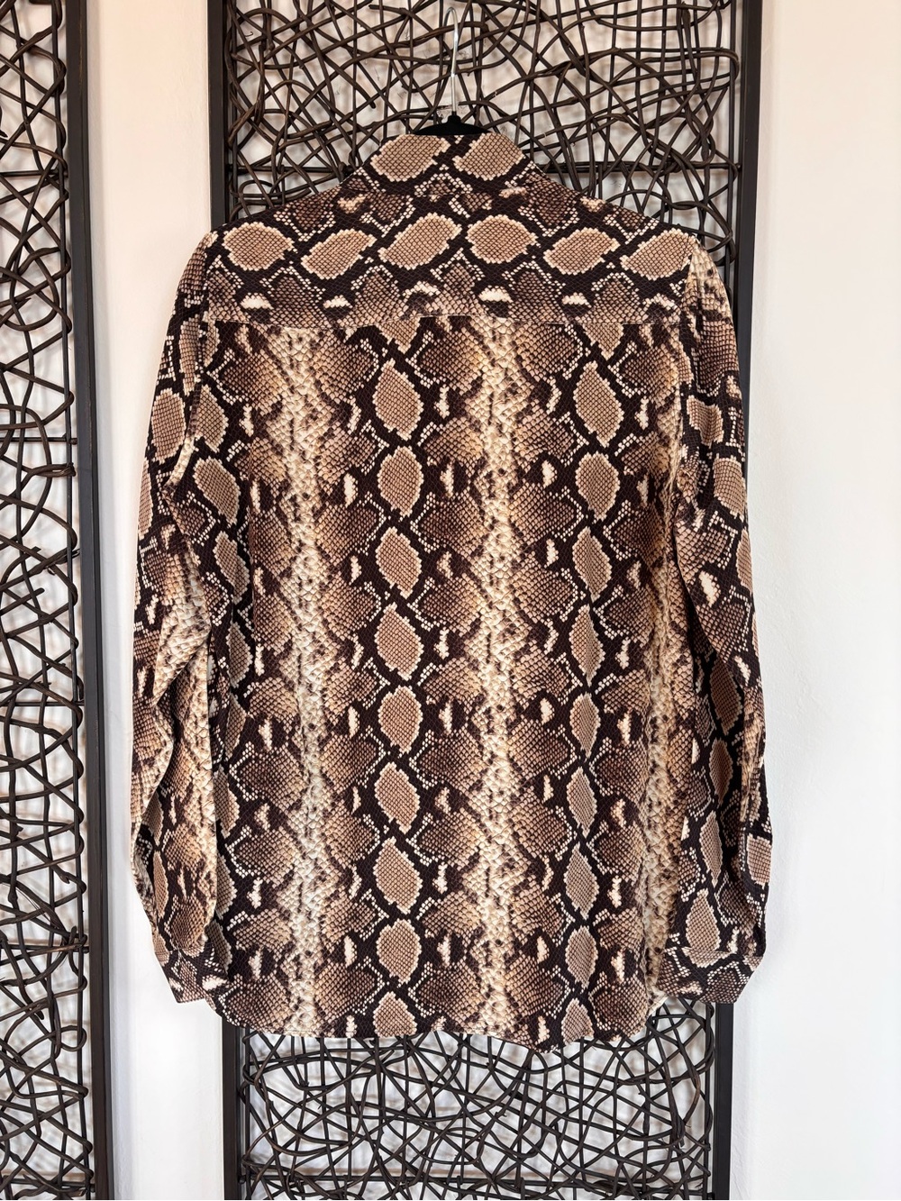 THE KOOPLES French Luxury 100% Silk Python Print Button Front Blouse NWT Size M - Picture 9 of 16